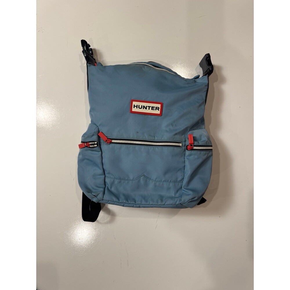Hunter Original Top Clip Nylon Backpack Blue Waterproof Travel Bag - Picture 3 of 10